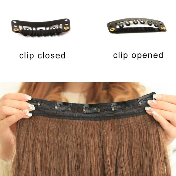 ✨ 20” DARK BROWN 3/4 full head clip ins  NWT* NWT*